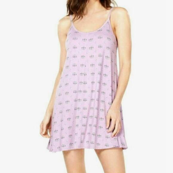 Alfani Womens Tank Chemise Knit Short Nightgown Stamped Iris Size X-Small - Picture 1 of 2